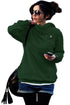 Green Button Zip Detail Warm Pocket Hoodie